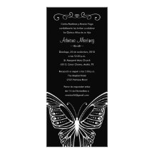 Black and White Butterfly Quinceanera Invitations
