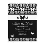 Black and White Butterfly Save The Date Postcard