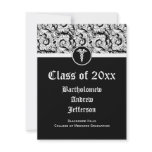 Black and White Caduceus Medical School Graduation invitations