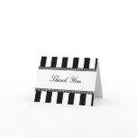 Black and White Cafe Stripes Thank You Note cards