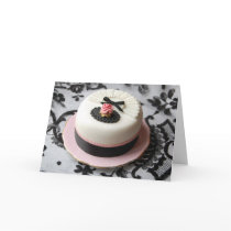 Black and white cake greetings card
