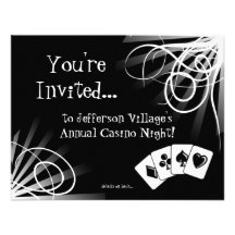 Black and White Casino Night Invitation