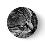 Black and White Cat Button