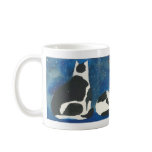 black and white cats under moon mugs