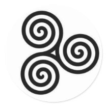 Black and White Celtic triple-circle sticker