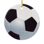 Black and White Ceramic Soccer Ball Ornament
