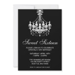 Black and White Chandelier Sweet Sixteen Birthday