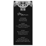 Black and White Chandelier Wedding Menu Personalised Invitation