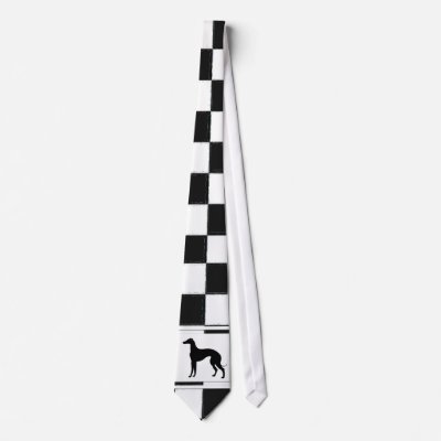 Black and White Check Pattern with Greyhound Dog by cowboyannie