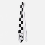 Black and White Check Pattern with Greyhound Dog ties