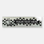 Black and white check scooter riders silver bumper bumper sticker