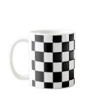 Black and white checkered coffee mug