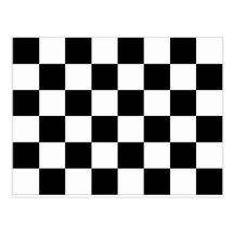 Black and White Chequered Auto Racing Flag Post Card