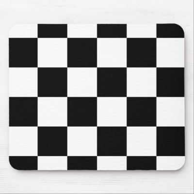 Black and white chequered mousepad by scarletquill