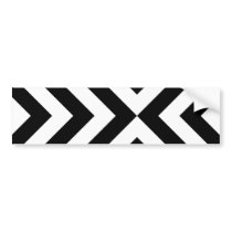 Black and White Chevrons Bumper Stickers