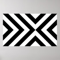 Black and White Chevrons Poster
