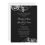 Black and White Chic Wedding Invitation