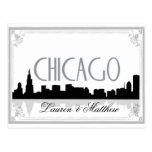 Black and white Chicago skyline Postcard