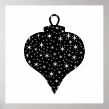 Black and White Christmas Bauble Design. Print