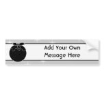 Black and White Christmas Pudding and Stars Custom bumper stickers