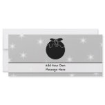 Black and White Christmas Pudding and Stars Custom rack cards