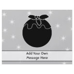 Black and White Christmas Pudding and Stars. Personalized Flyer