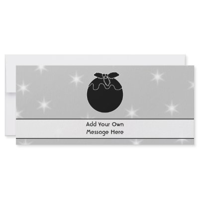 Black and White Christmas Pudding and Stars. Rack Card by Graphics_By_Metarla