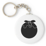 Black and White Christmas Pudding. Custom keychains