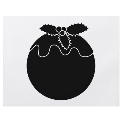 Black and White Christmas Pudding. Full Colour Flyer by Graphics_By_Metarla