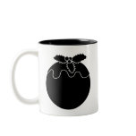 Black and White Christmas Pudding. Mugs