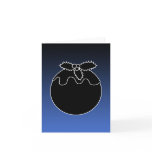 Black and White Christmas Pudding. On Blue. Cards