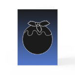 Black and White Christmas Pudding. On Blue. Cards