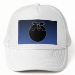 Black and White Christmas Pudding. On Blue. Custom hats