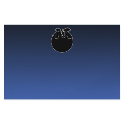 Black and White Christmas Pudding. On Blue. Personalised Flyer by Graphics_By_Metarla