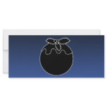 Black and White Christmas Pudding. On Blue. Rack Cards
