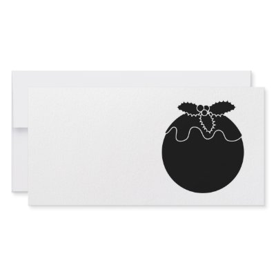 Black and White Christmas Pudding. Picture Card by Graphics_By_Metarla