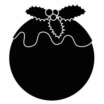 Black and White Christmas Pudding. Cut Outs by Graphics_By_Metarla