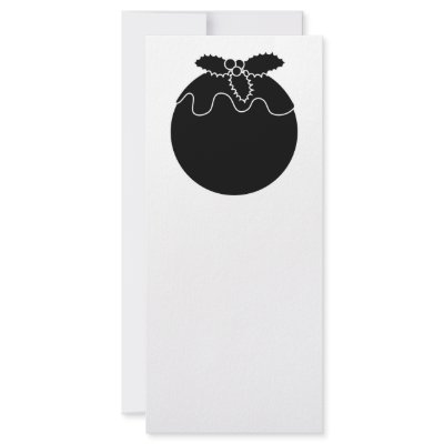 Black and White Christmas Pudding. Personalized Rack Card by Graphics_By_Metarla