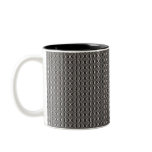 black and white circular pattern coffee mugs