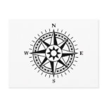Black and white compass rose postcard