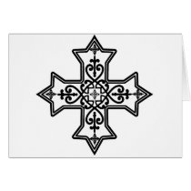 Black and White Coptic Cross Greeting Cards