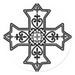 Black and White Coptic Cross Sticker