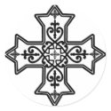 Black and White Coptic Cross stickers