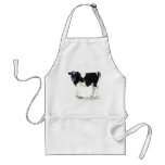 black and white cow apron