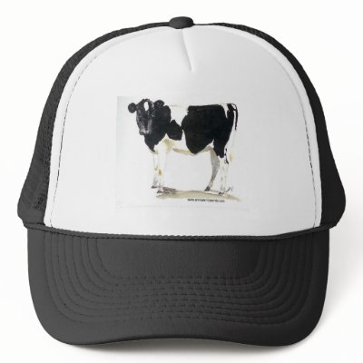 black and white cow baseball cap mesh hats by sandypolsky