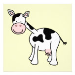 Black and White Cow Cartoon. Announcement
