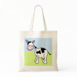 Black and White Cow Cartoon. Tote Bag