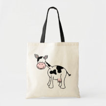 Black and White Cow Cartoon. Bag