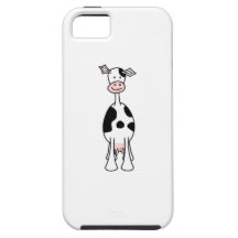 Black and White Cow Cartoon. Front. iPhone 5 Case
