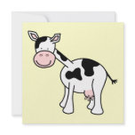 Black and White Cow Cartoon. Announcement